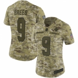 Women's Nike New Orleans Saints #9 Drew Brees Limited Camo 2018 Salute to Service NFL Jerseysey