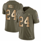 Youth Nike New Orleans Saints #24 Vonn Bell Limited Olive Gold 2017 Salute to Service NFL Jersey