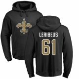 NFL Nike New Orleans Saints #61 Josh LeRibeus Black Name & Number Logo Pullover Hoodie