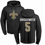 NFL Nike New Orleans Saints #5 Teddy Bridgewater Black Name & Number Logo Pullover Hoodie