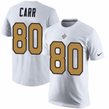 NFL Nike New Orleans Saints #80 Austin Carr White Rush Pride Name & Number T-Shirt