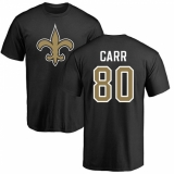 NFL Nike New Orleans Saints #80 Austin Carr Black Name & Number Logo T-Shirt