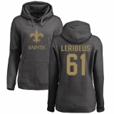 NFL Women's Nike New Orleans Saints #61 Josh LeRibeus Ash One Color Pullover Hoodie