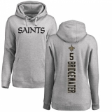 NFL Women's Nike New Orleans Saints #5 Teddy Bridgewater Ash Backer Pullover Hoodie