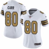 Women's Nike New Orleans Saints #80 Austin Carr Limited White Rush Vapor Untouchable NFL Jersey