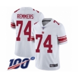 Men's New York Giants #74 Mike Remmers White Vapor Untouchable Limited Player 100th Season Football Jersey