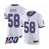 Youth New York Giants #58 Tae Davis Limited White Rush Vapor Untouchable 100th Season Football Jersey