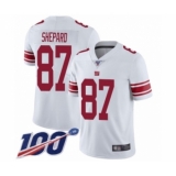 Men's New York Giants #87 Sterling Shepard White Vapor Untouchable Limited Player 100th Season Football Jersey