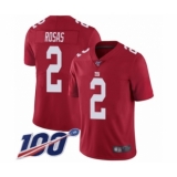 Men's New York Giants #2 Aldrick Rosas Red Limited Red Inverted Legend 100th Season Football Jersey