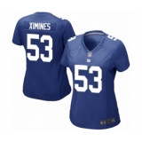 Women's New York Giants #53 Oshane Ximines Game Royal Blue Team Color Football Jersey