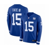 Youth New York Giants #15 Golden Tate III Limited Royal Blue Therma Long Sleeve Football Jersey