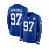 Men's New York Giants #97 Dexter Lawrence Limited Royal Blue Therma Long Sleeve Football Jersey