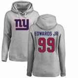 NFL Women's Nike New York Giants #99 Mario Edwards Jr Ash Name & Number Logo Pullover Hoodi