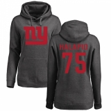NFL Women's Nike New York Giants #75 Jon Halapio Ash One Color Pullover Hoodie