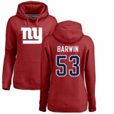 NFL Women's Nike New York Giants #53 Connor Barwin Red Name & Number Logo Pullover Hoodie