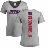 NFL Women's Nike New York Giants #99 Mario Edwards Jr Ash Backer T-Shirt