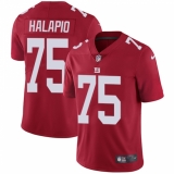 Men's Nike New York Giants #75 Jon Halapio Red Alternate Vapor Untouchable Limited Player NFL Jersey