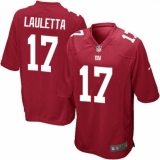 Men's Nike New York Giants #17 Kyle Lauletta Game Red Alternate NFL Jersey