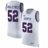 Men's Nike New York Giants #52 Alec Ogletree White Rush Player Name & Number Tank Top NFL Jersey