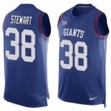 Men's Nike New York Giants #38 Jonathan Stewart Limited Royal Blue Player Name & Number Tank Top NFL Jersey