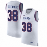 Men's Nike New York Giants #38 Jonathan Stewart White Rush Player Name & Number Tank Top NFL Jersey