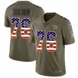 Men's Nike New York Giants #76 Nate Solder Limited Olive USA Flag 2017 Salute to Service NFL Jersey