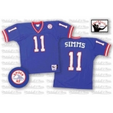 Mitchell and Ness New York Giants #11 Phil Simms Blue Authentic Throwback NFL Jersey