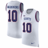Men's Nike New York Giants #10 Eli Manning Limited White Rush Player Name & Number Tank Top NFL Jersey