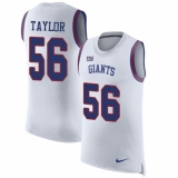Men's Nike New York Giants #56 Lawrence Taylor Limited White Rush Player Name & Number Tank Top NFL Jersey