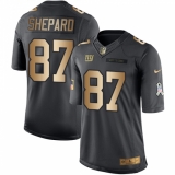 Youth Nike New York Giants #87 Sterling Shepard Limited Black/Gold Salute to Service NFL Jersey