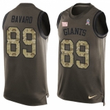Men's Nike New York Giants #89 Mark Bavaro Limited Green Salute to Service Tank Top NFL Jersey