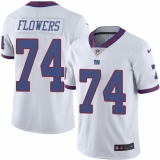 Men's Nike New York Giants #74 Ereck Flowers Elite White Rush Vapor Untouchable NFL Jersey