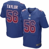 Men's Nike New York Giants #56 Lawrence Taylor Elite Royal Blue Home Drift Fashion NFL Jersey