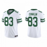 Men's Nike New York Jets #83 Tyler Conklin White 2023 F.U.S.E. Vapor Limited Throwback Stitched Football Jersey