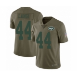 Men's New York Jets #44 Harvey Langi Limited Olive 2017 Salute to Service Football Jersey