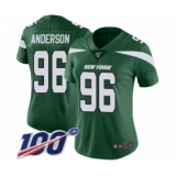 Women's New York Jets #96 Henry Anderson Green Team Color Vapor Untouchable Limited Player 100th Season Football Jersey