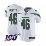 Women's New York Jets #46 Neville Hewitt White Vapor Untouchable Limited Player 100th Season Football Jersey