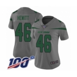 Women's New York Jets #46 Neville Hewitt Limited Gray Inverted Legend 100th Season Football Jersey