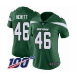 Women's New York Jets #46 Neville Hewitt Green Team Color Vapor Untouchable Limited Player 100th Season Football Jersey