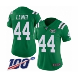 Women's New York Jets #44 Harvey Langi Limited Green Rush Vapor Untouchable 100th Season Football Jersey