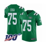Men's New York Jets #75 Chuma Edoga Limited Green Rush Vapor Untouchable 100th Season Football Jersey