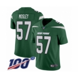 Men's New York Jets #57 C.J. Mosley Green Team Color Vapor Untouchable Limited Player 100th Season Football Jersey