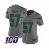 Women's New York Jets #57 C.J. Mosley Limited Gray Inverted Legend 100th Season Football Jersey
