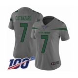 Women's New York Jets #7 Chandler Catanzaro Limited Gray Inverted Legend 100th Season Football Jersey