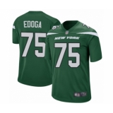 Men's New York Jets #75 Chuma Edoga Game Green Team Color Football Jersey