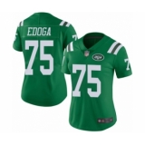 Women's New York Jets #75 Chuma Edoga Limited Green Rush Vapor Untouchable Football Jersey