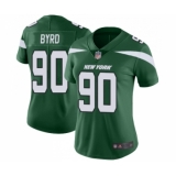 Women's New York Jets #90 Dennis Byrd Green Team Color Vapor Untouchable Limited Player Football Jersey