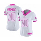 Women's New York Jets #70 Kelechi Osemele Limited White Pink Rush Fashion Football Jersey