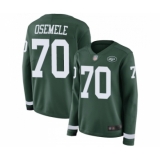 Women's New York Jets #70 Kelechi Osemele Limited Green Therma Long Sleeve Football Jersey