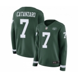 Women's New York Jets #7 Chandler Catanzaro Limited Green Therma Long Sleeve Football Jersey